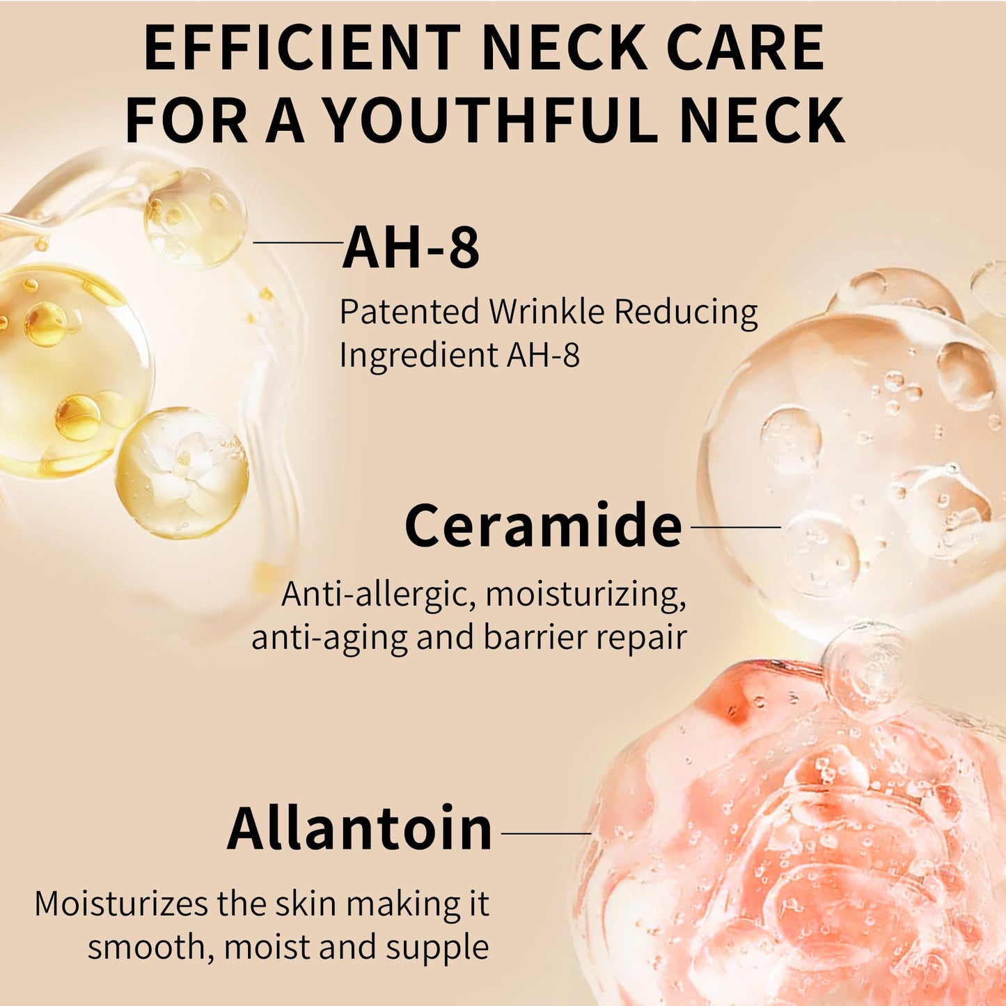 AH-8 Firming Neck Cream for Crepey Skin Body Care Comfort, Contains Hexapeptide, Moisturizing, Tightening Lotions Cosmetic Skin Care Skin Repair