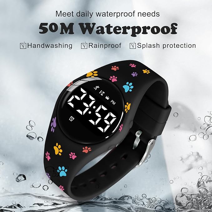 Kids Watches for Girls Boys Digital Sport Watch with Step Counter Pedometer Vibration Alarm Clock, No App Waterproof Fitness Tracker Kids Watch Boys Girls Teens Students Ages 5-16