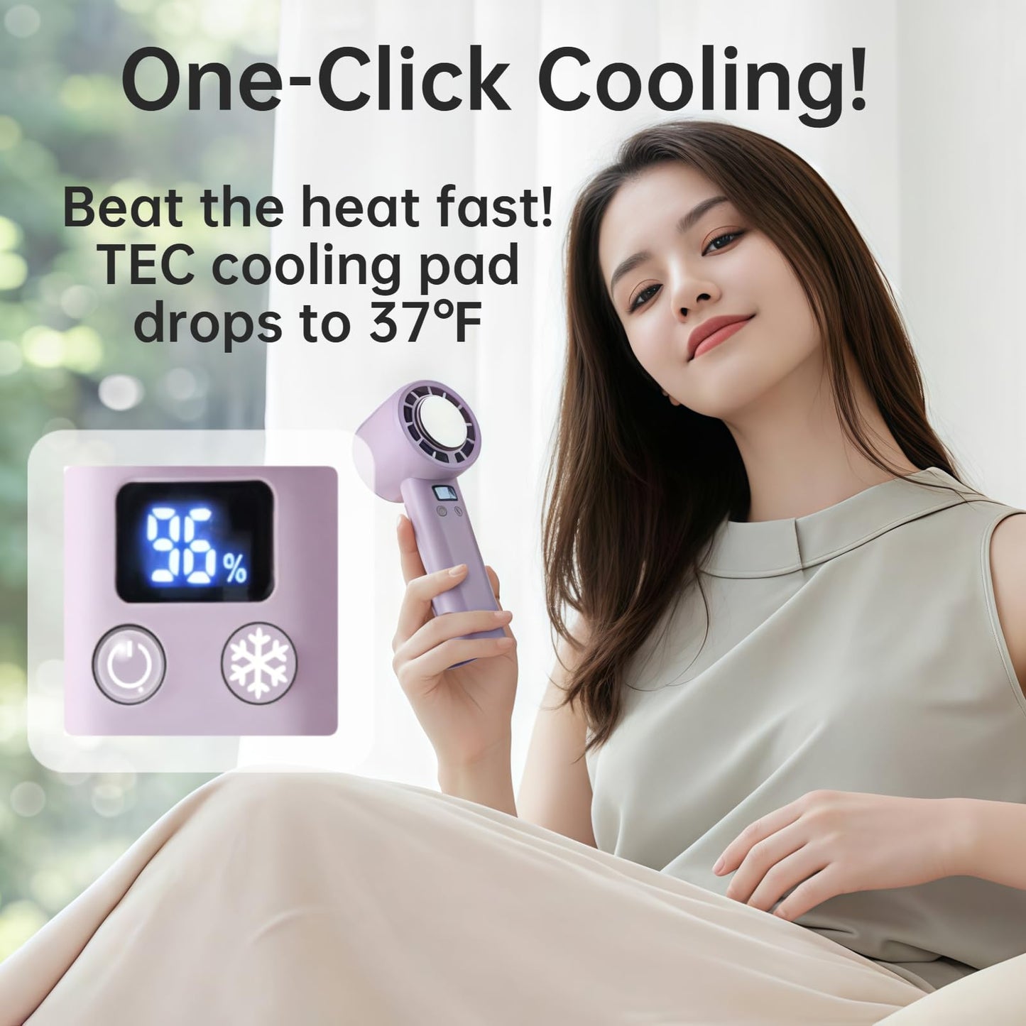 Portable Handheld Turbo Fan, 5 Gear Adjustable Portable Silent Mini Bladeless Electric Fan with Insatnt Cooling, Battery Operated, Up to 10 Runtime, Perfect for Travel, Office, Beach or Outdoor，Gray