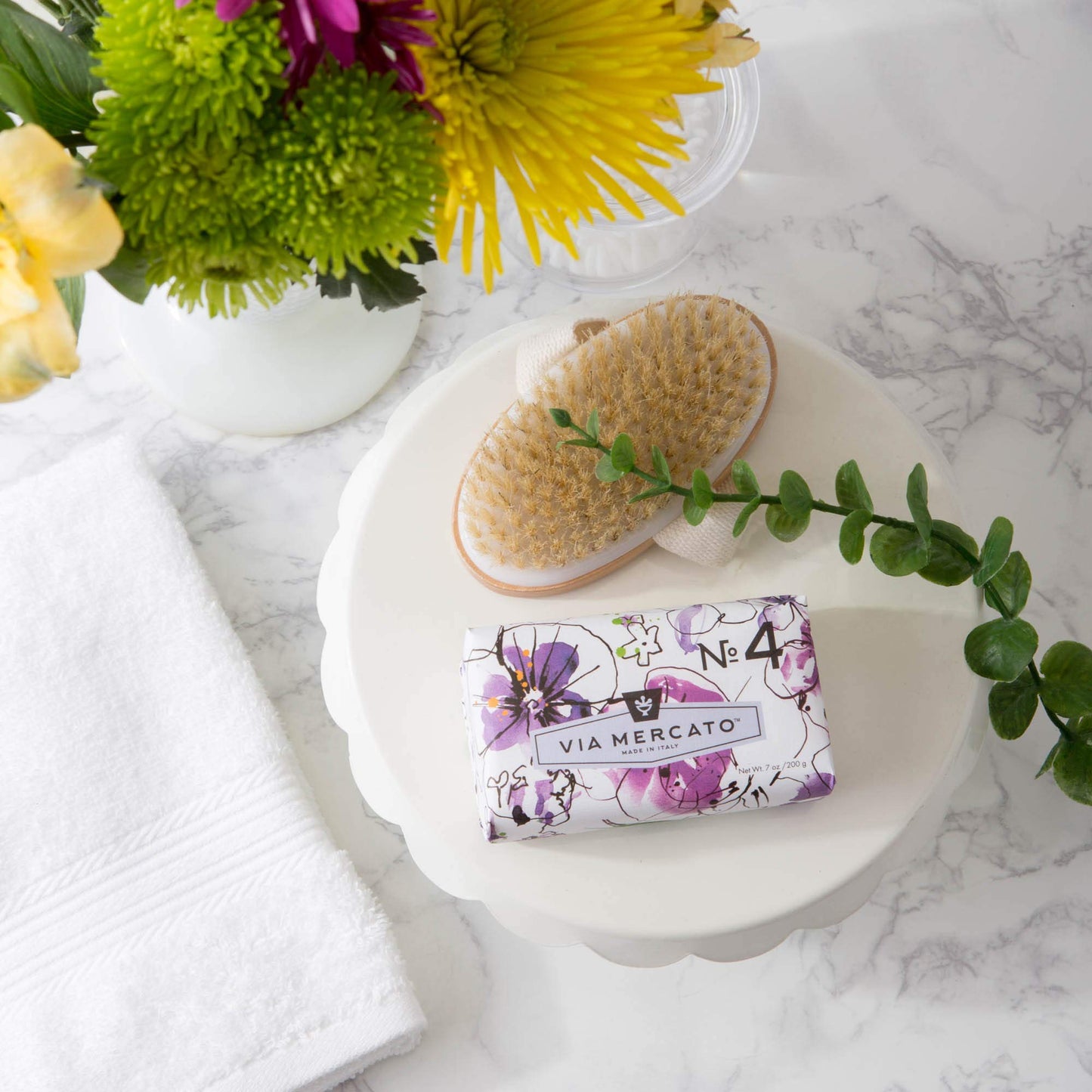 Via Mercato Italian Soap Bar (200 g), No. 4 - Violets, Magnolia & Amber