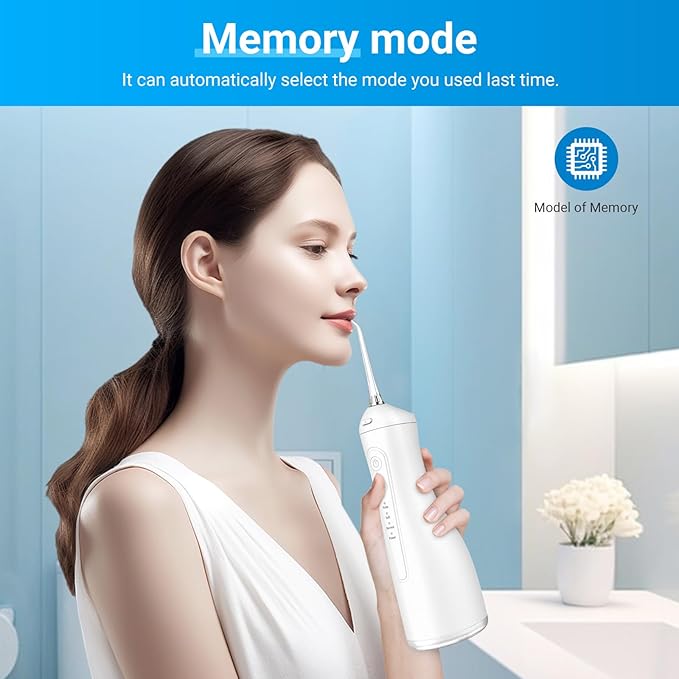 Betterchoi Water Flossers for Teeth, Portable Cordless Water Dental Flosser Teeth Pick, Oral Irrigator – 4 Cleaning Modes, 1800 Pulses, IPX7 Waterproof, USB Type-C Charging for Home Travel, White