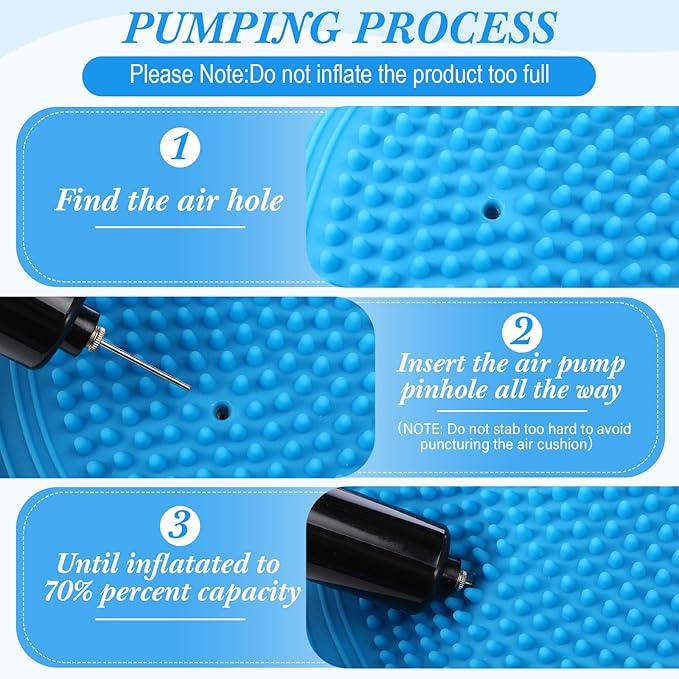 Libima 4 Pcs Wiggle Seat Inflated Wobble Cushion for Sensory Kid 13 Inches Balance Disc Flexible Seating for Classroom Sensory Pad for Chair Wiggle Cushion with Needle Pump