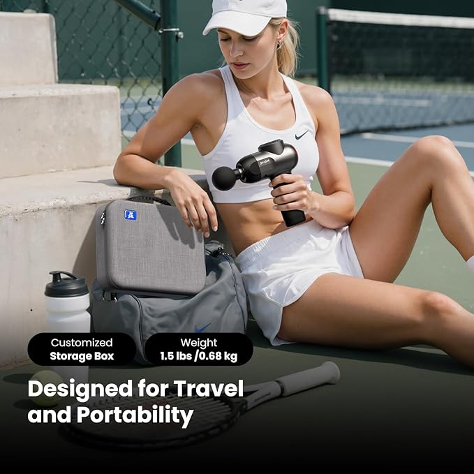 BOB AND BRAD C2 Massage Gun, Deep Tissue Percussion Massager Gun, Muscle Massager with 5 Speeds and 5 Heads, Electric Back Massagers for Professional Athletes Home Gym