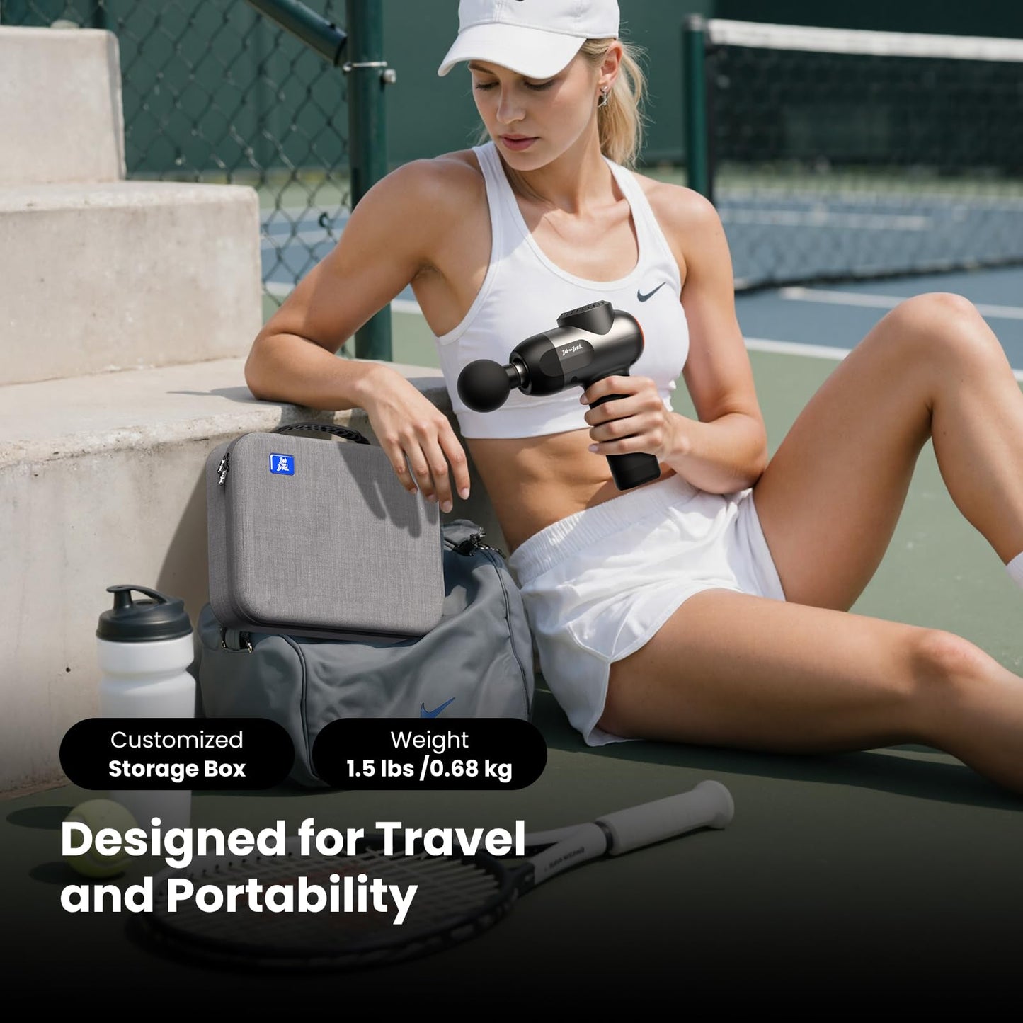 BOB AND BRAD C2 Massage Gun, Deep Tissue Percussion Massager Gun, Muscle Massager with 5 Speeds and 5 Heads, Electric Back Massagers for Professional Athletes Home Gym