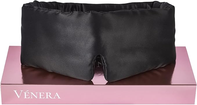 Silk Eye Mask - 100% Pure Mulberry 22 Momme Silk Sleep Mask, Adjustable Sleep Mask for Women and Men (Adjustable, Cloud Black)