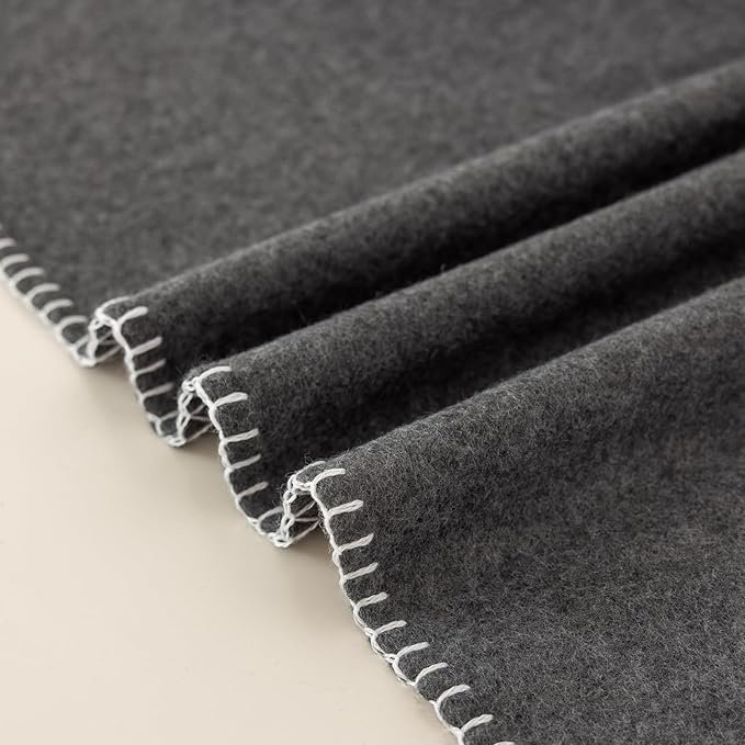 CAI TENG Fleece Blankets Bulk 6 Pack Throw Blanket 50 X 60 inch Lightweight Warm Soft Cozy Pet-Friendly Kids Blanket Solid for Sofa Bed Wedding Yard Dark Grey Melange