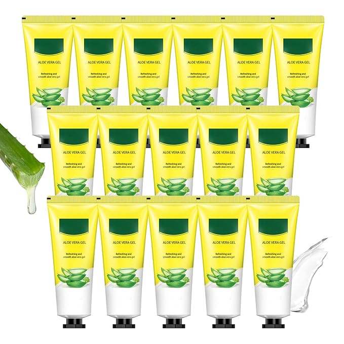 16PCS Aloe Vera Gel for Face,Made within 100% Organic Aloe Vera Gel,Natural Hydrating Pure Vera Moisturizer for Soothing Skincare,Moisturizing Aloe Lotion for Skin,Face,After Sun Care,16.93oz