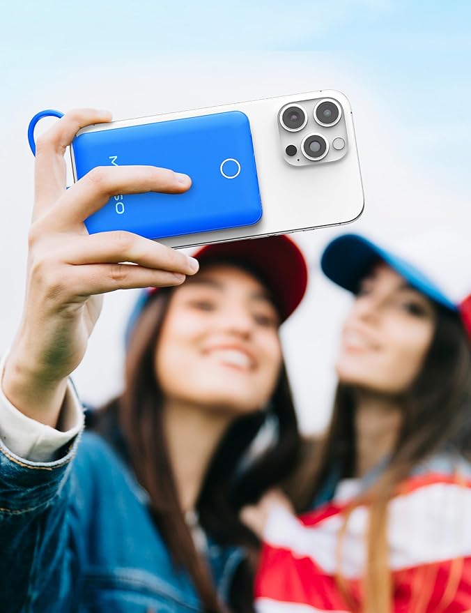 10000mAh Compatible with iPhone 15/16/17 (Only) Slim Portable Charger with Built in Cable, Power Bank Travel Charger External Battery Pack for Phone, 3 Output USB Type C Cord Clutch Charger, Deep Blue