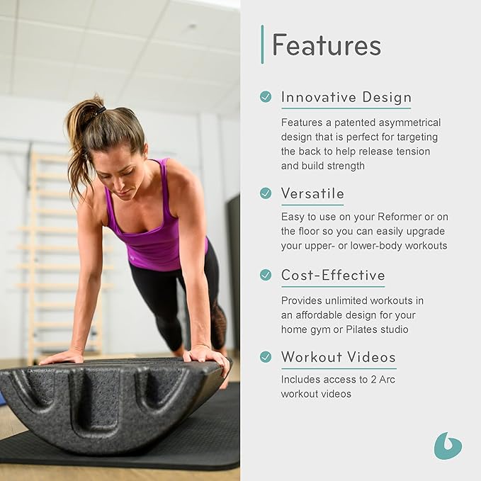 Balanced Body Pilates Arc, Step Barrel for Spine Exercises, Balance, Core Strengthening, and Stretching, Spine Corrector, Reformer Wedge, Fitness Training Tool, Pilates Equipment
