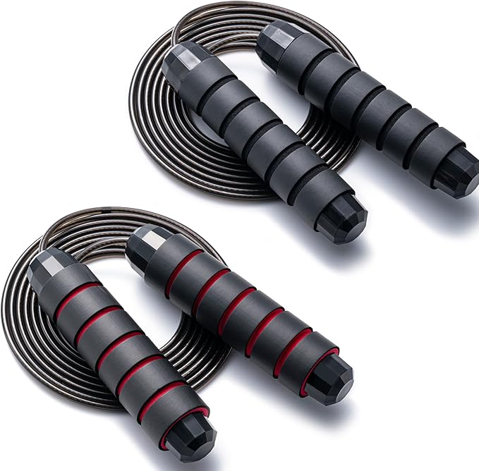 BOOMIBOO Jump Rope, Adjustable Jump Ropes,Skipping Rope Tangle-Free Rapid Speed with Ball Bearings for Women Men Kids,Exercise & Slim Body Jumprope at Home School Gym