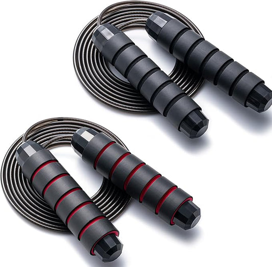 BOOMIBOO Jump Rope, Adjustable Jump Ropes,Skipping Rope Tangle-Free Rapid Speed with Ball Bearings for Women Men Kids,Exercise & Slim Body Jumprope at Home School Gym