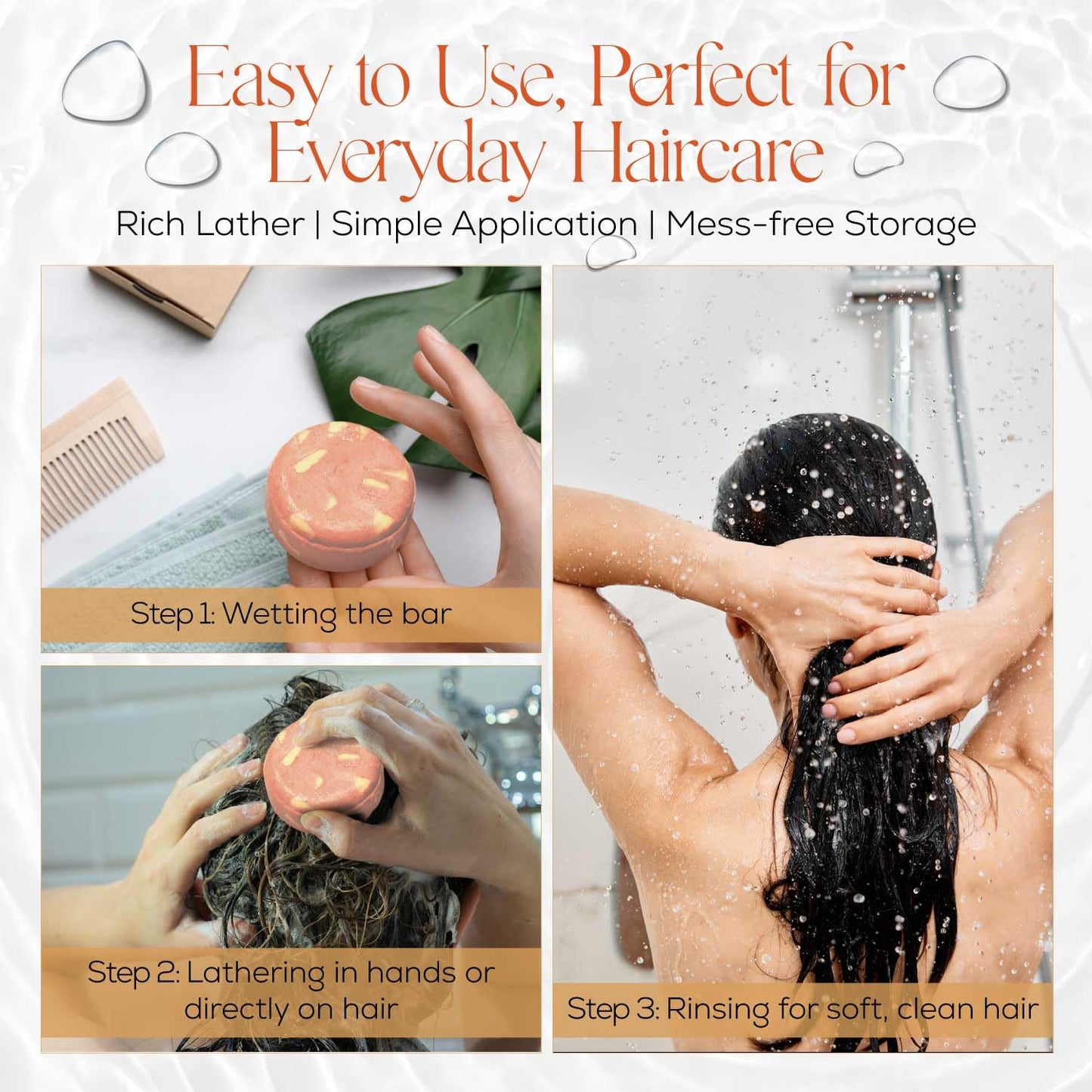 IIBESA Rice Water Shampoo Bar - Hair Growth & Thickening Improves Scalp Health - Japan Made Organic Ingredients - Solid Shampoo Bars For All Hair Types - Essential Oils - Eucalyptus