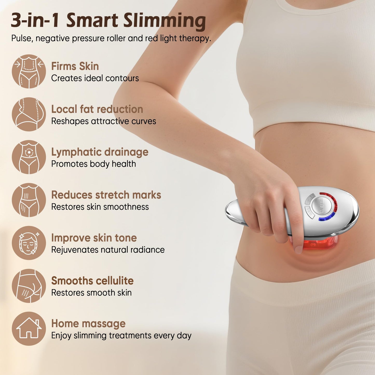 Body Sculpting Machine - Skin Tightening Device for Body, Portable Cellulite Machine for Home Use, Adjustable Body Sculpting Machine, Suitable for Thighs, Abdomen, Waist,Effectively Tightens the Skin
