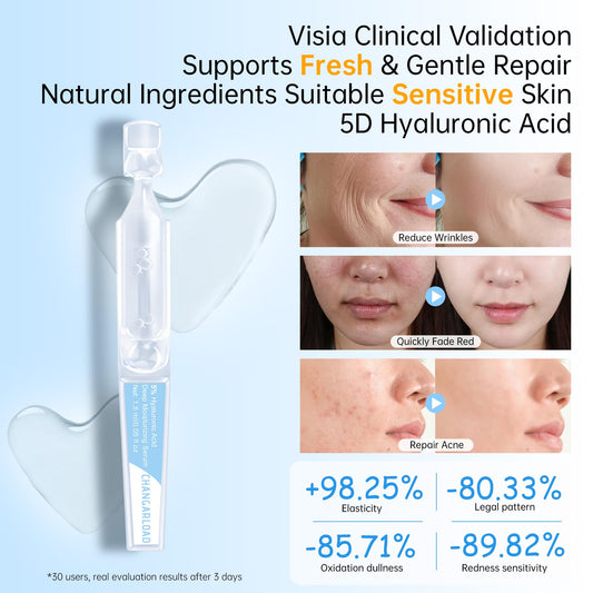 5% Ultra Hydrating Serum Vials with Niacinamide,Collagen Stem Cell,Wake Nature Perfection|AntiAging|Deep Hydration|CellActivation-1.5ml*30Pcs Ultra Hyaluronic Acid Serum for Face