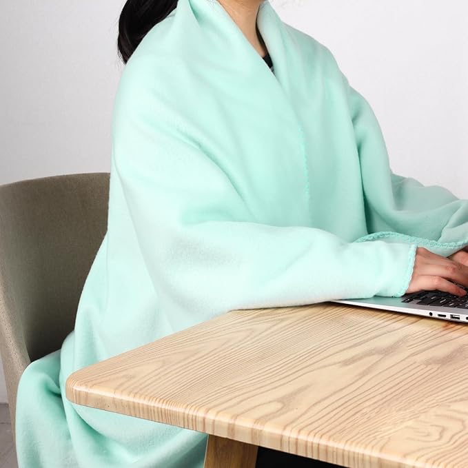 CAI TENG Fleece Throw Blankets Blanket Lightweight Warm Soft Cozy Kids Pet-Friendly Bulk Fleece Blanket Solid for Home, Bed, Sofa, Dorm, Office, Gifts, Outdoor Mint 6 Pack 50 x 60 inch