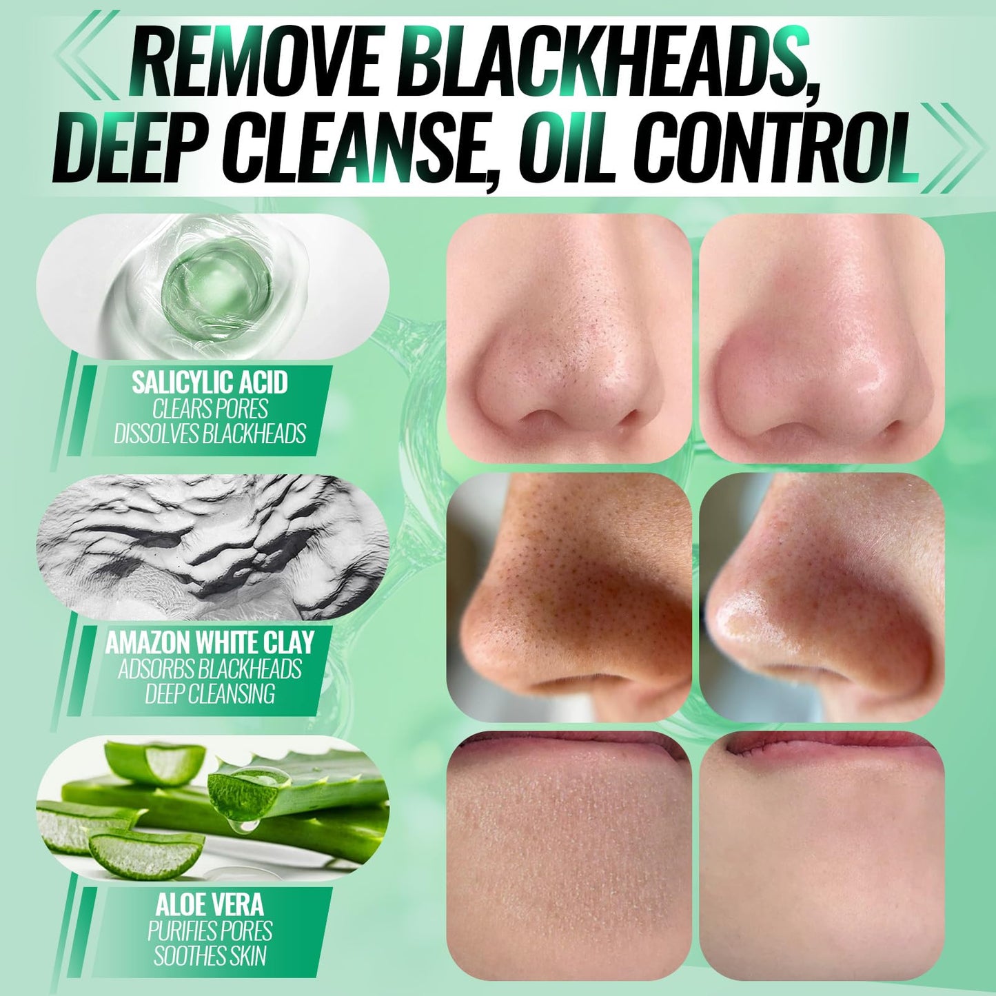 2.0 Nose Pore Strips, Blackhead Remover Mask with Salicylic Acid for Face, Upgraded Deep Cleansing Pore Peel Off Mask with 100 PCS Nose Black Heads Remover Strips (1.7 Ounce)