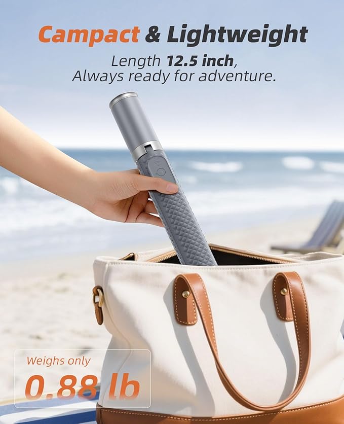 62" Phone Tripod & Selfie Stick, Tripod for iPhone with Remote, All-in-1 Cell Phone Stand, Portable, Extendable Stand for Selfies Video Recording Vlog, Compatible with iPhone Android (Grey)