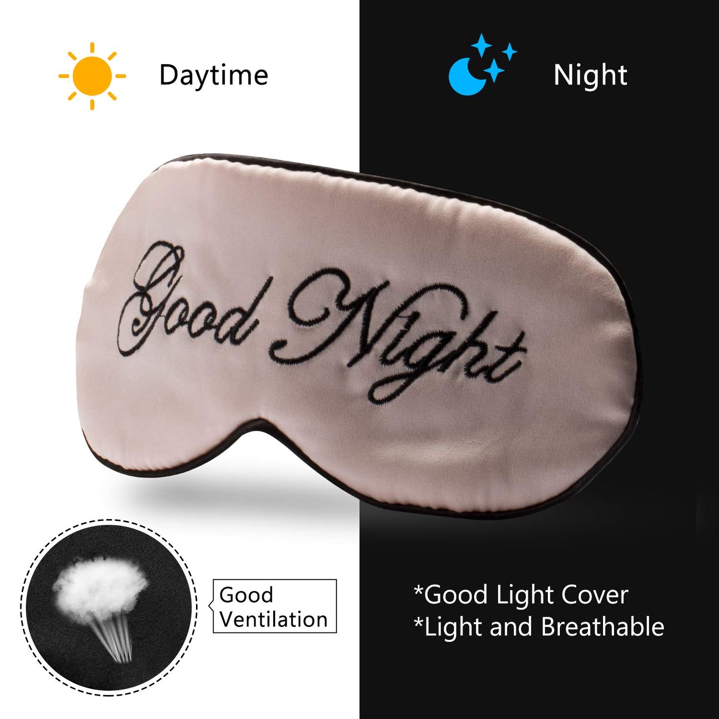 Silk Sleep Eye Mask for Women and Men Soft Ladies Ultra Lightweight Adjustable Strap Satin Eye Night Blindfold Eyeshade Cover for Full Night's Sleep, Travel and Nap Pink