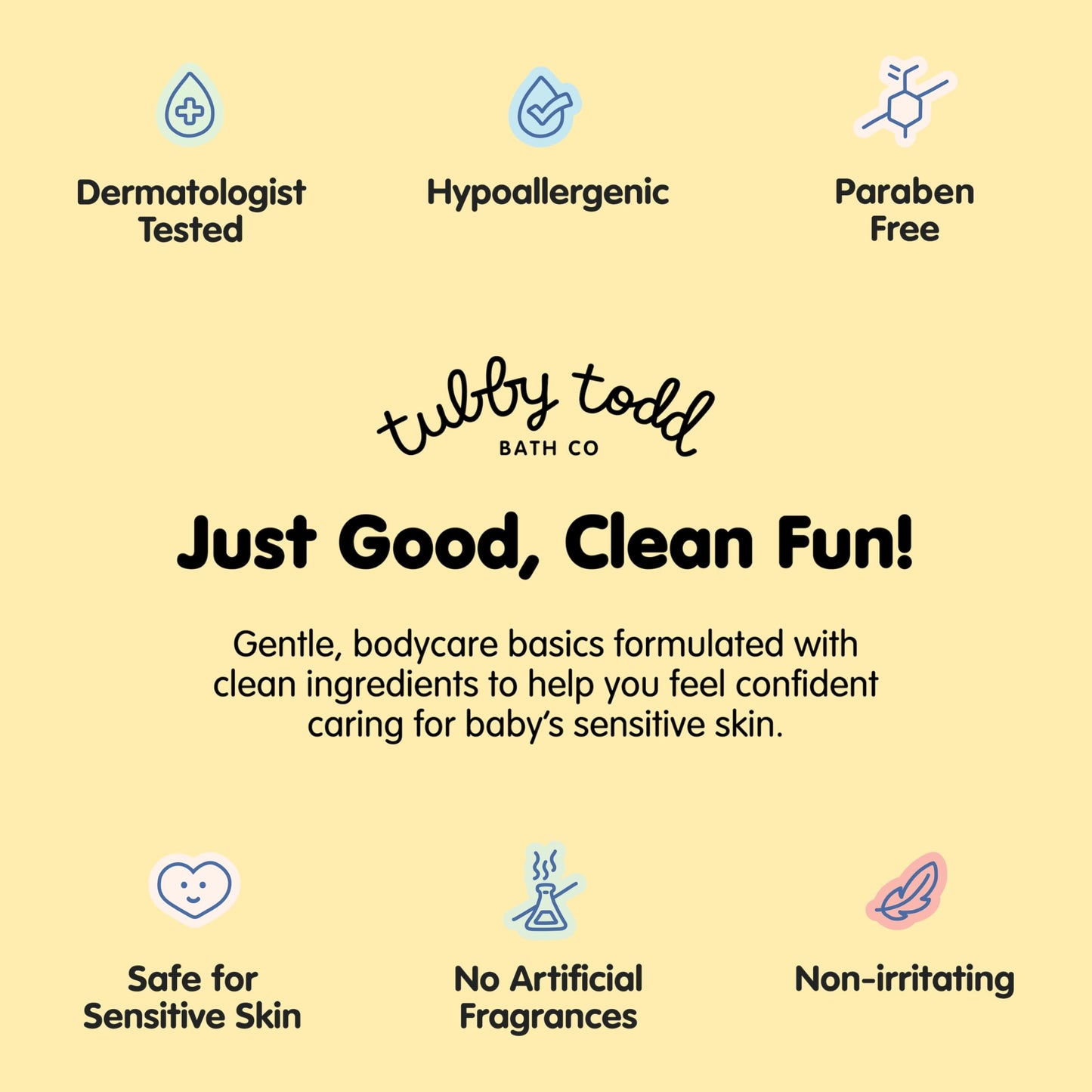 TUBBY TODD Baby Bundle Newborn Skin Care Set - Hypoallergenic Hair + Body Wash, All Over Ointment with Colloidal Oatmeal, Sweet Cheeks Diaper Paste - Fragrance Free, Standard Size