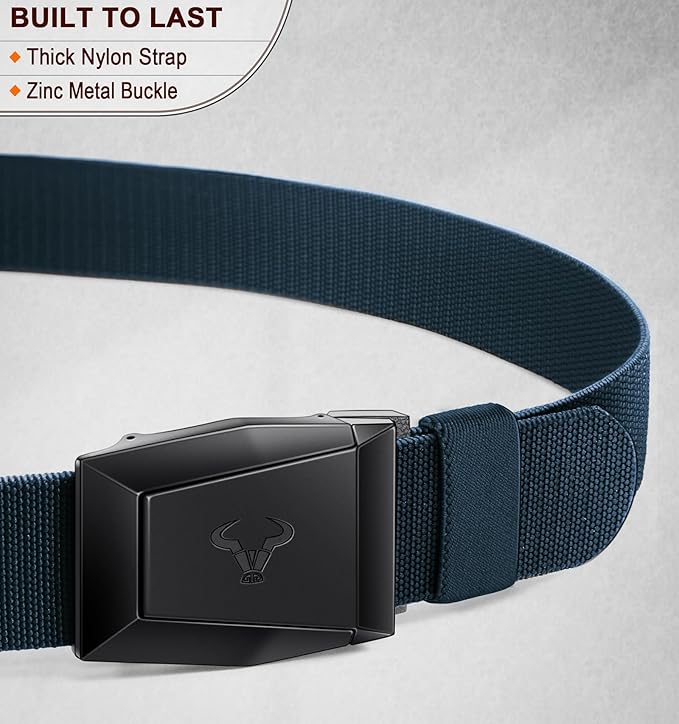 BULLIANT Men Belt 2 Pack,Nylon Web Holster Belt Stretch for Gift Men Outdoor Work Sports Hunting Hiking,Quick Release