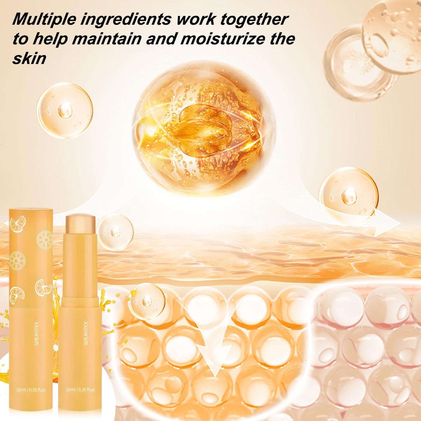 2PCS Serum Stick, Eye Stick, Vitamin C & Hydrating Balm For Face And Body, Multi Balm Stick, Smooth Fine Lines