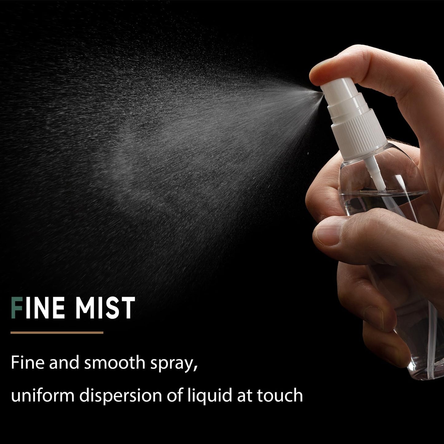 ZIZEMOJA 3.4OZ 6 Pack Small Spray Bottle 60ml, Clear Plastic Travel Spray Bottle, Empty Mini Sprayer Bottles for Face, Toner, Liquids, Essential Oils with Labels