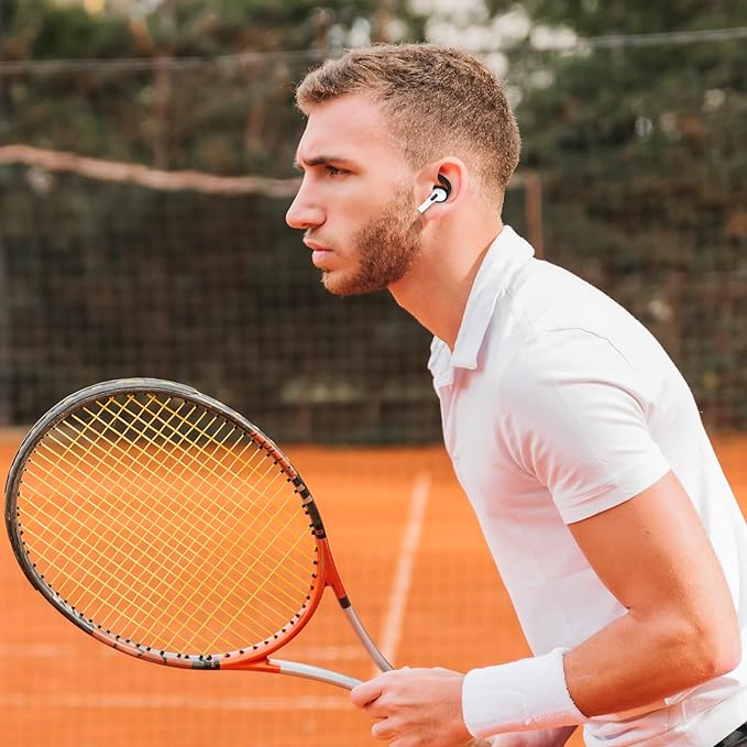 AhaStyle 4 Pairs AirPods Pro 2 Ear Hooks【Added Storage Pouch】 Anti-Slip Ear Covers Silicone Accessories Compatible with Apple AirPods Pro 2nd Generation (2 Large+2 Small, Black)