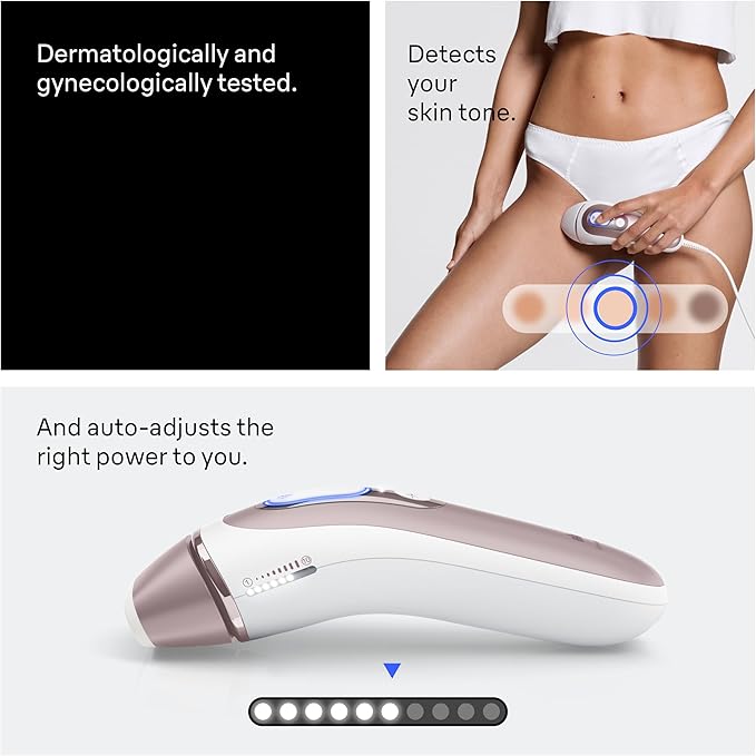Braun Smart IPL, Skin i·Expert Pro 7: at Home Laser Hair Removal, Permanent Visible Hair Reduction, Holiday Gifts for Women and Men with Free App, Vanity Case, Venus Razor, 4 Smart Heads, IPL7387