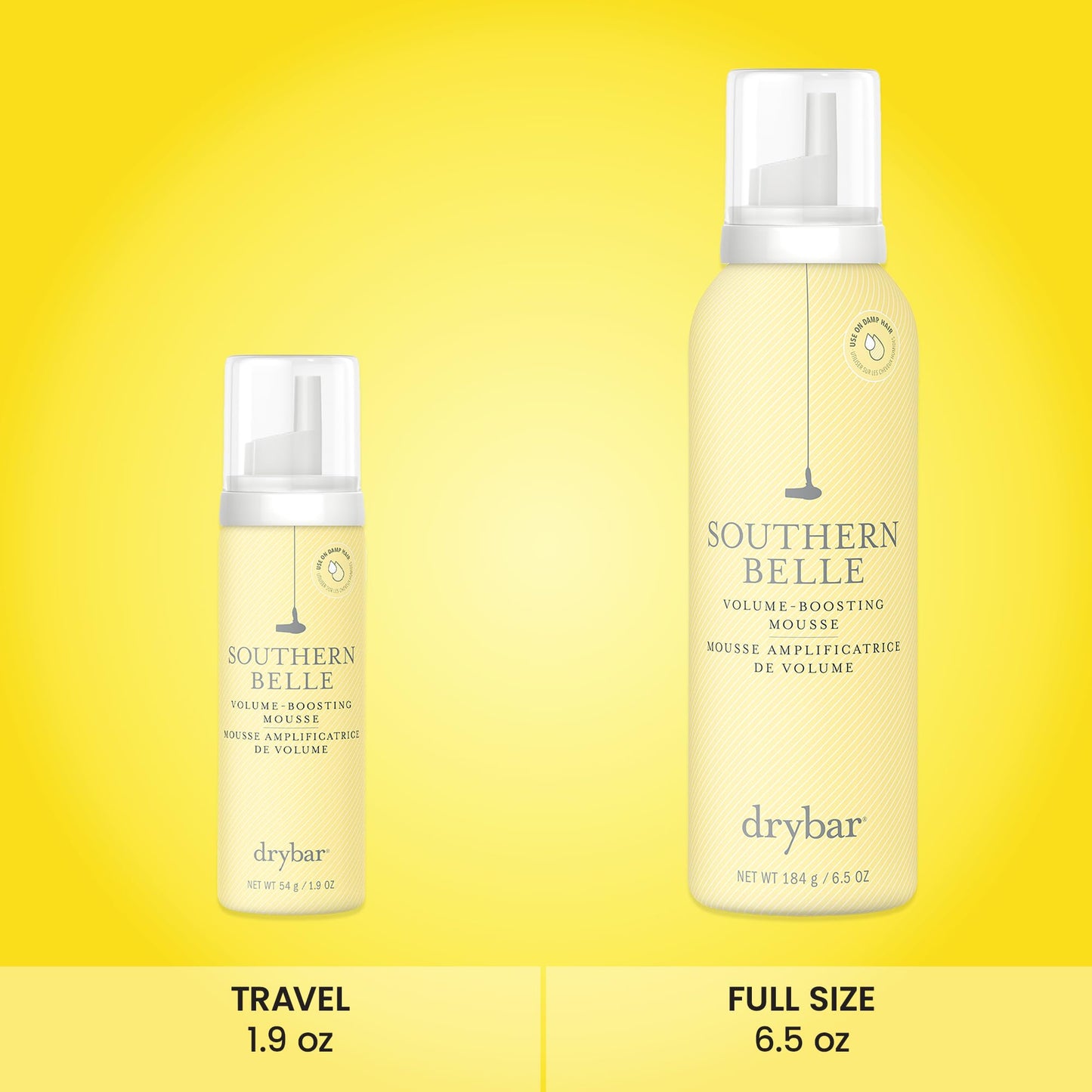 Drybar Southern Belle Volume - Boosting Mousse - Travel Size | Prevents Frizz & Damage, Smoothes Hair, and Provides Shine for Long-Lasting Body & Style