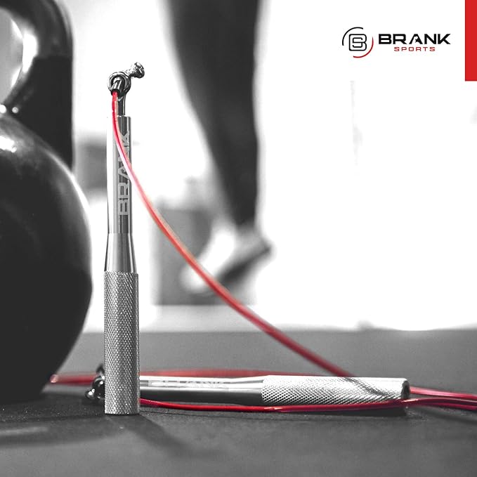 BRANK SPORTS® Speed rope set incl. 3 steel spare cables | Ideal for Crossfit, fitness, boxing and easy double under | Jump ropes for fitness women and men premium bearing balls | Unbreakable handles