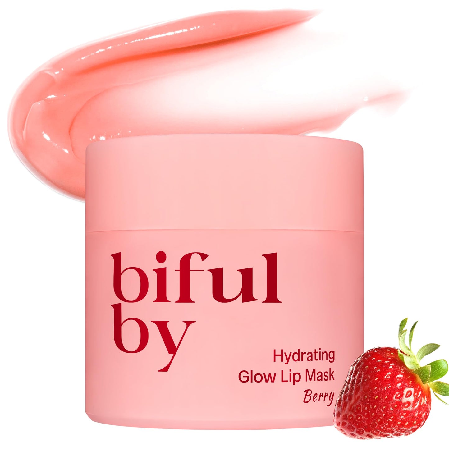 Korean Mini Lip Balm Hydrating Glow Lip Mask (Berry) 10g, 12hrs Long-lasting Overnight Moisture Butter for Women
