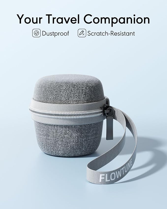 Portable Travel Case for FLOWTUNE Mini White Noise Sound Machine with Reinforced Zipper & Compact Design for On-The-Go (CASE ONLY)