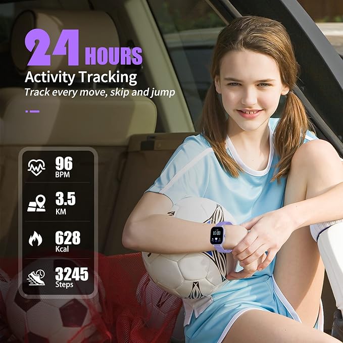 Kids Watch, IP68 Waterproof Smart Watch with 19 Sport Modes, Pedometer, 19 Sports Modes, Great Tracker Gift for Kids