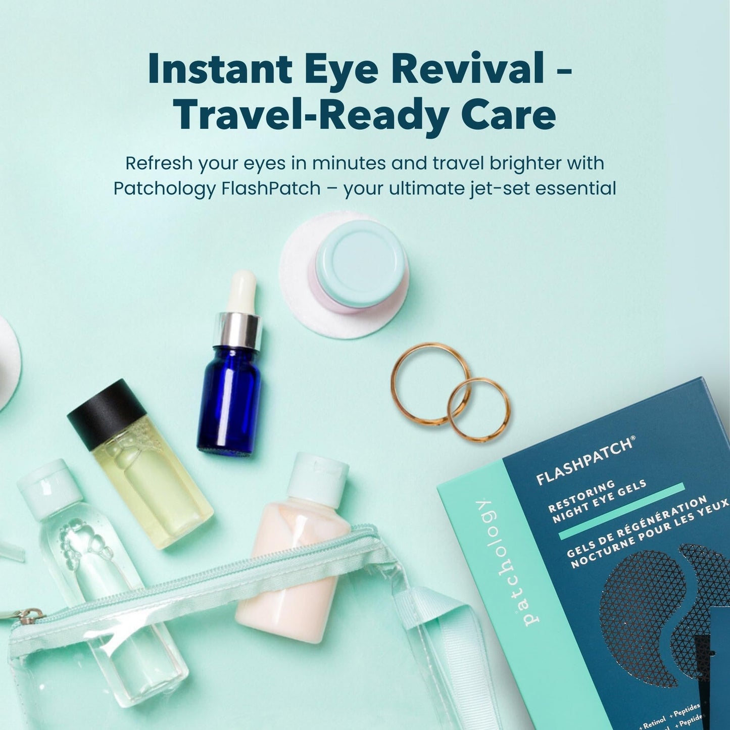 Patchology Eye-tinerary Under Eye Gel Patches – Reduce Puffy Eyes, Dark Circles & Eye Bags, Hydrating Skincare for All Skin Types, Beauty Essentials for Daily Self-Care & Travel Kits