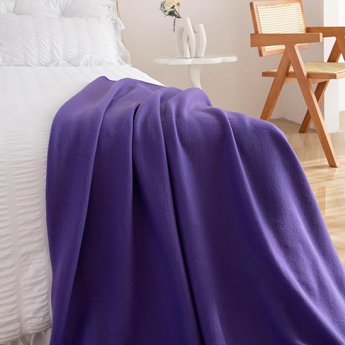 CAI TENG Fleece Throw Blanket Pack of 6 Blankets Bulk for Couch Bed 50x60 Kids Blanket Polar Fleece Fabric Soft Cozy Travel Blankets Lightweight Small Throws Baby Wedding Gifts Yard Purple
