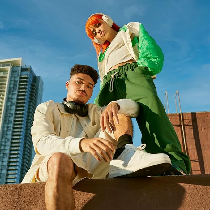 Bose QuietComfort Bluetooth Headphones, Wireless Headphones with Active Over Ear Noise Cancelling and Mic, Deep Bass, Up to 24 Hours of Playtime, White Smoke