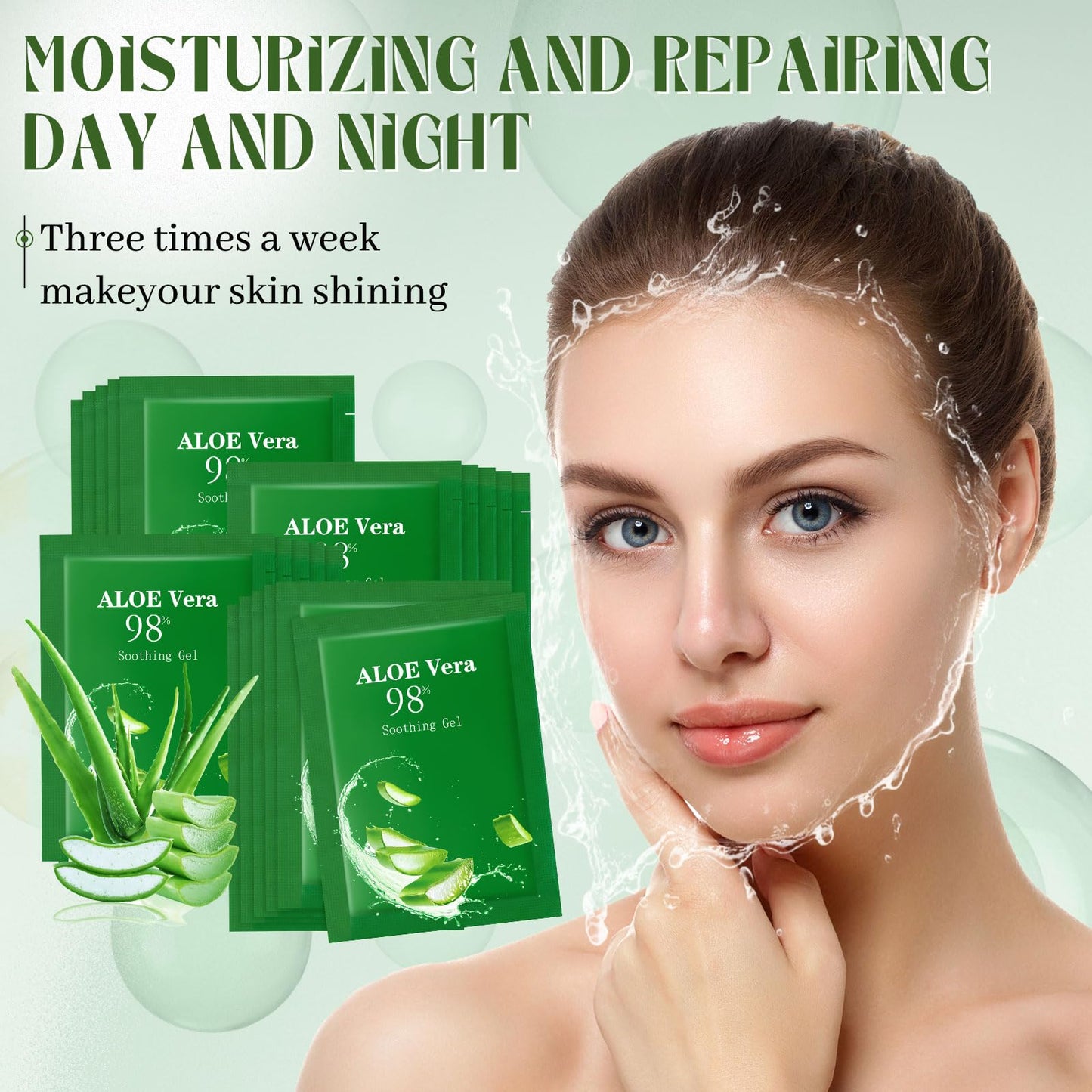 Siifert 30 Pcs Aloe Vera Gel Bulk Travel Size Soothing Gel 98% Organic Aloe Vera Moisturizer for Skin and Hair Face Moisturizer for Sunburns Relief, Razor Burns, DIY Skincare