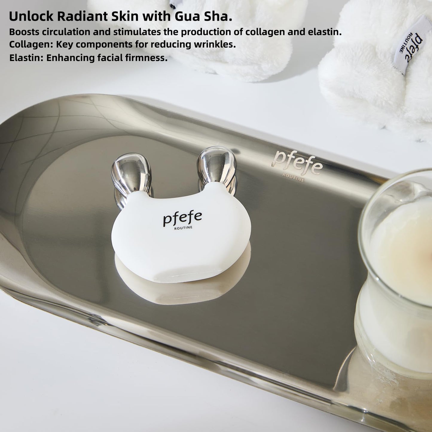 Stainless Steel Bunny Gua Sha & Face Roller, Cryo Rabbit Massager for Esthetician Supplies, Facial Roller for Puffiness, Wrinkles, Dark Circles