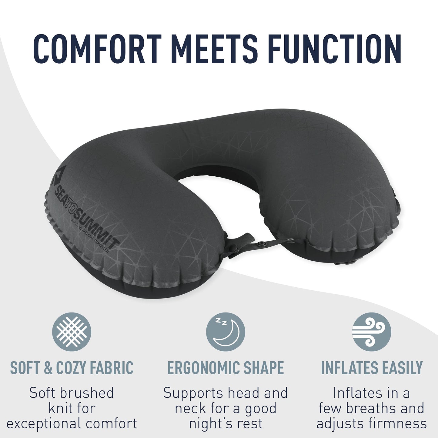 Sea to Summit Aeros Ultralight Traveller Inflatable Neck Pillow, Grey