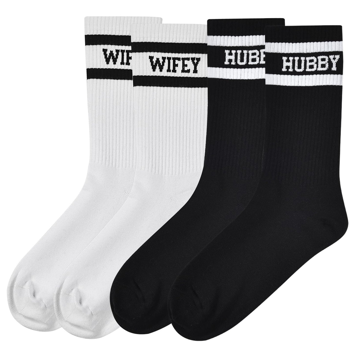 Jacriah Couples Socks Set Newlyweds Gift – Hubby and Wifey Wedding Socks for Bride & Groom, Engagement Gift Bridal Shower Gifts (Hubby and Wifey)