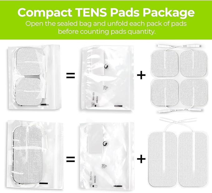 AUVON Dual Channel TENS Unit Muscle Stimulator Machine with 20 Modes, 2" and 2"x4" TENS Unit Electrode Pads (Black)