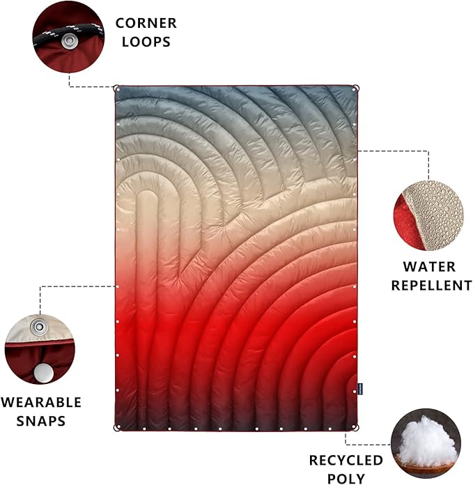 Camping Blanket,Puffy Lightweight Outdoor Blanket for Traveling, Stadium, Hiking, Picnics