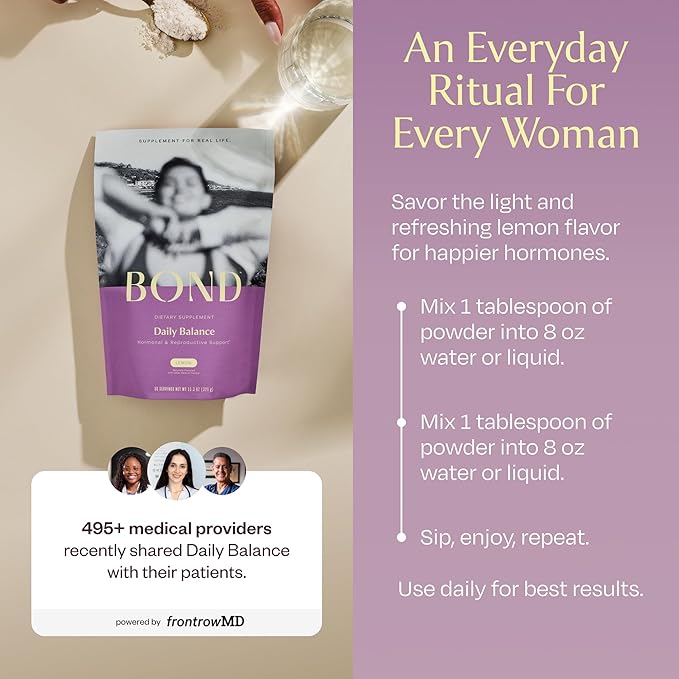 BOND Hormone Balance for Women - Daily Balance Multivitamin Drink w/Prenatal Vitamins for Hormone Harmony, Nutrient Levels, Mood - Folate, B6, B12, Probiotics, Inositol - Womens Multivitamin, 30 ct