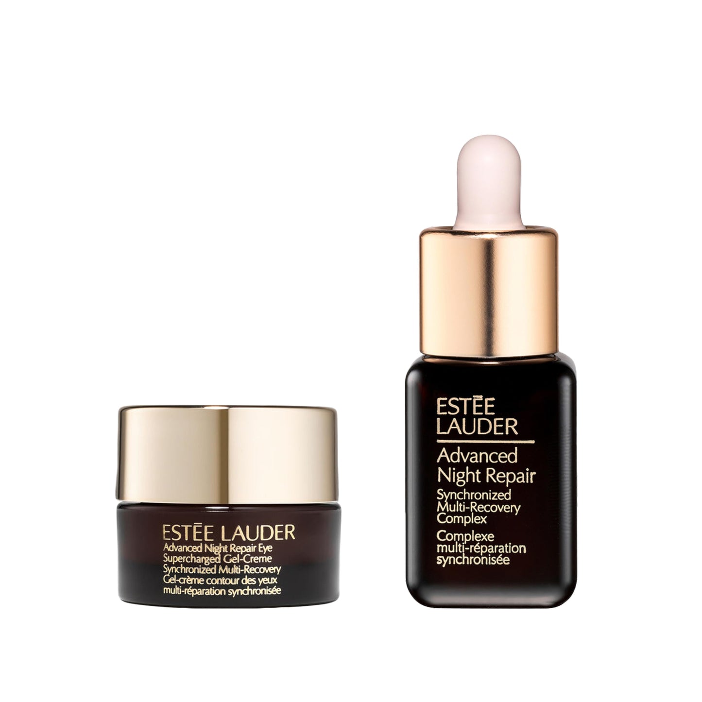 Estée Lauder Advanced Night Repair Powerful Nighttime Renewal Mini Set | 0.24 Fl Oz Serum + 0.17 Fl Oz Eye Gel-Creme Duo with Hyaluronic Acid & Peptides | Hydrating & Anti-Aging