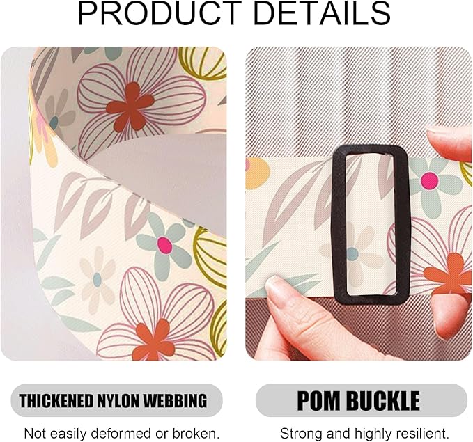 2 Pack Luggage Straps, Adjustable Cute Printing with Combination Lock Luggage Straps for Women Men Travel School Business Trips-Flowers