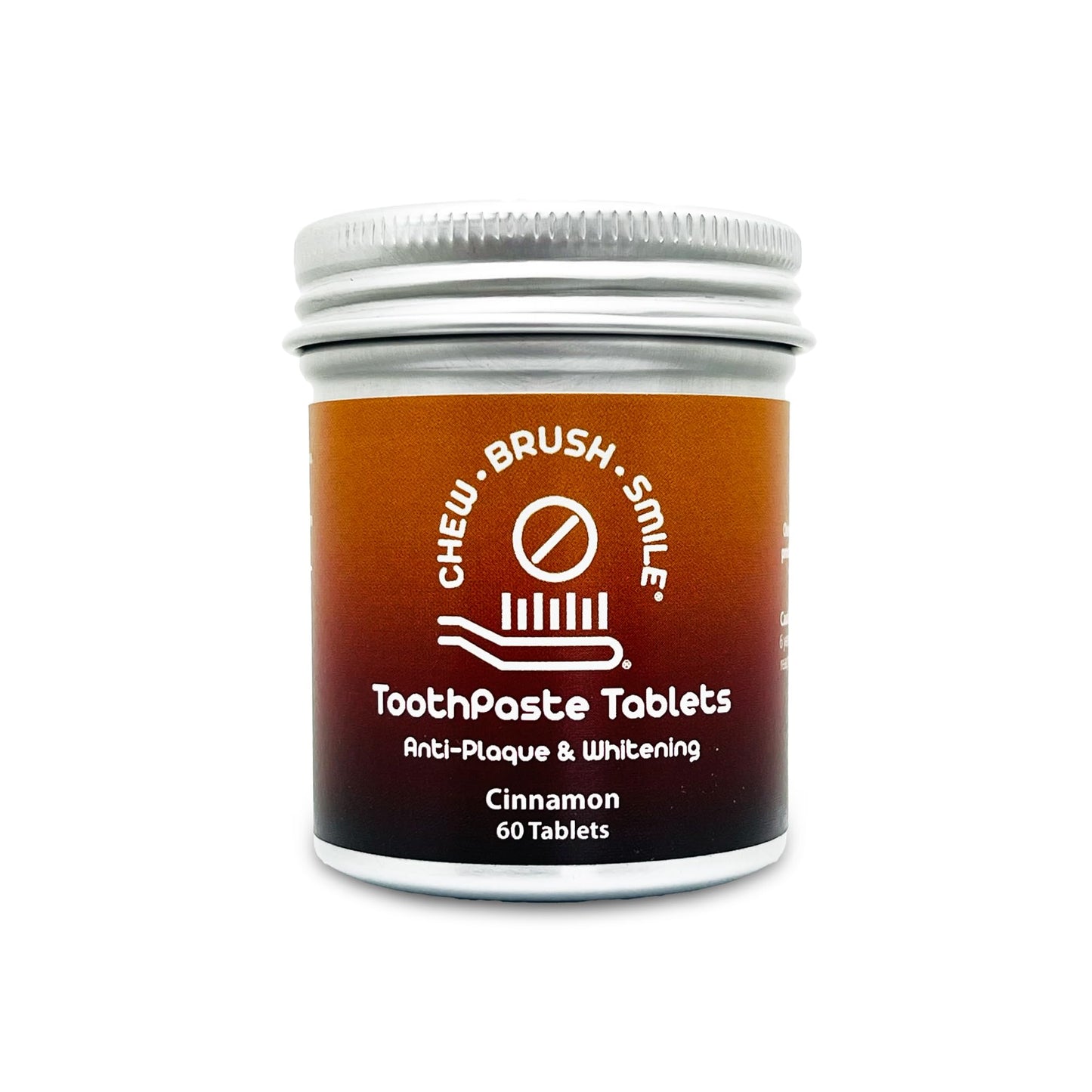 Weldental Chew Brush Smile Toothpaste Tablets 60 Count (Cinnamon)