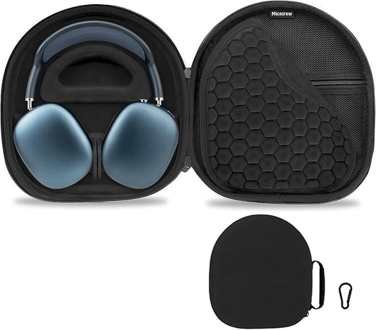 AirPod Max Case with Sleep-Mode Charging Function, Protective Travel Bag for Apple Over-Ear Headphones (Black)