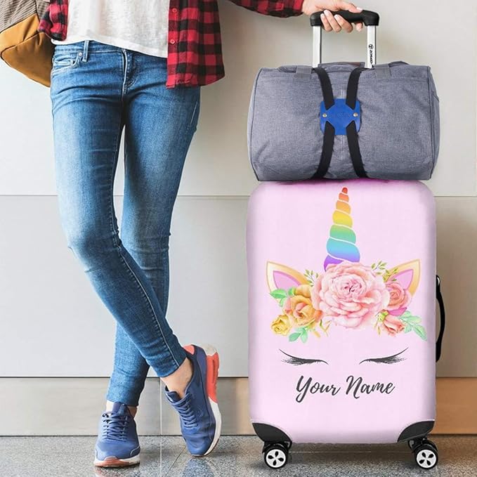 Adjustable Luggage Straps for Suitcases Add a Bag High Elastic Travel Bag Bungees Connecting Carry On Bag TSA Approved (2 Pack Blue)