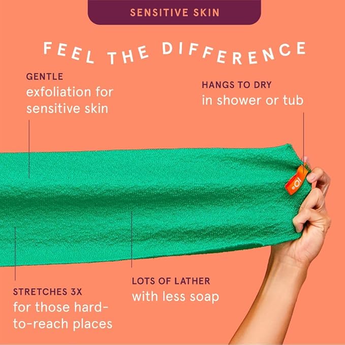 Cleanlogic Bath and Body Exfoliating Stretch Bath/Shower Cloth, Assorted Colors, 3 Count