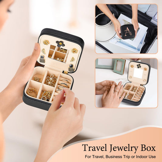 Unicorn Castle Travel Jewelry Case For Women Travel Jewelry Organizer With Mirror Jewelry Organizer Box Small Jewelry Box For Travel Essentials, A